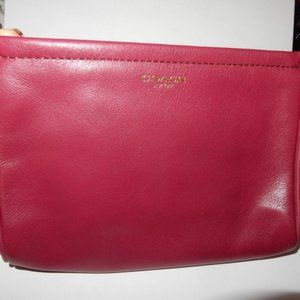 COACH Legacy Leather Large WRISTLET bag #48025 raspberry red